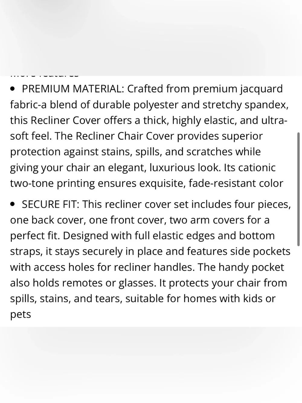 Double Recliner Chair Cover Pet-Friendly Washable 2-Seater (6pc set) BEIGE
